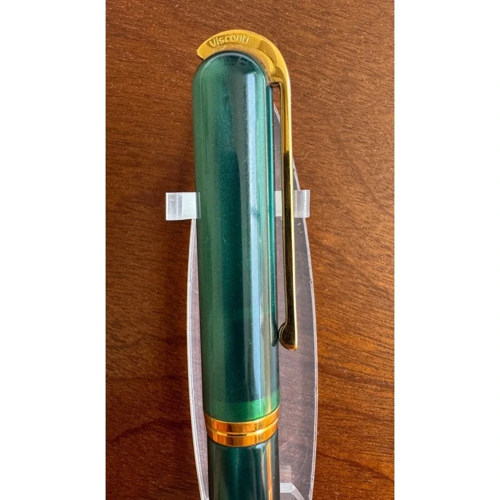 Visconti 1st Edition Green Marble Pericle Rollerball Pen RARE Vintage
